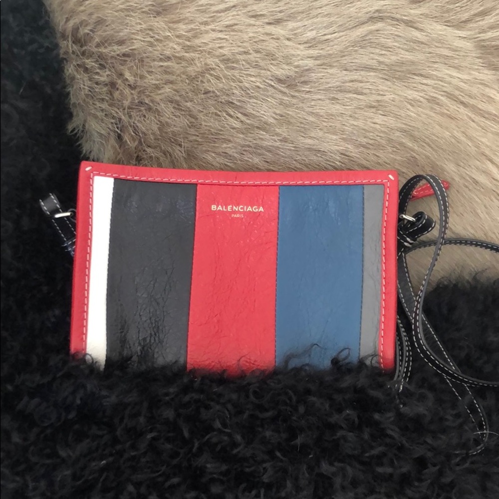 BALENCIAGA striped mini crossbody bag